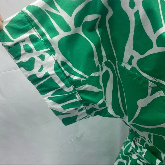 Banana Republic Midi Dress SM Belt Pockets Lined Zip Closure Green Floral - Picture 7 of 14